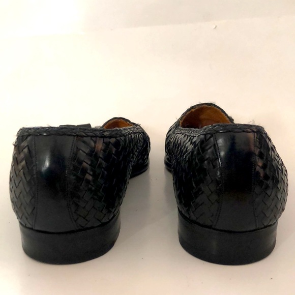 David’s 9 Mens (10.5 Women’s) Loafer Black Leather Upper Lining Sole Woven Great - Picture 5 of 11